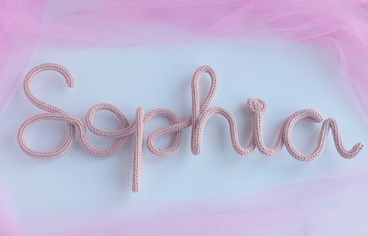 Knitted Wire Name or Word (Solid colour)