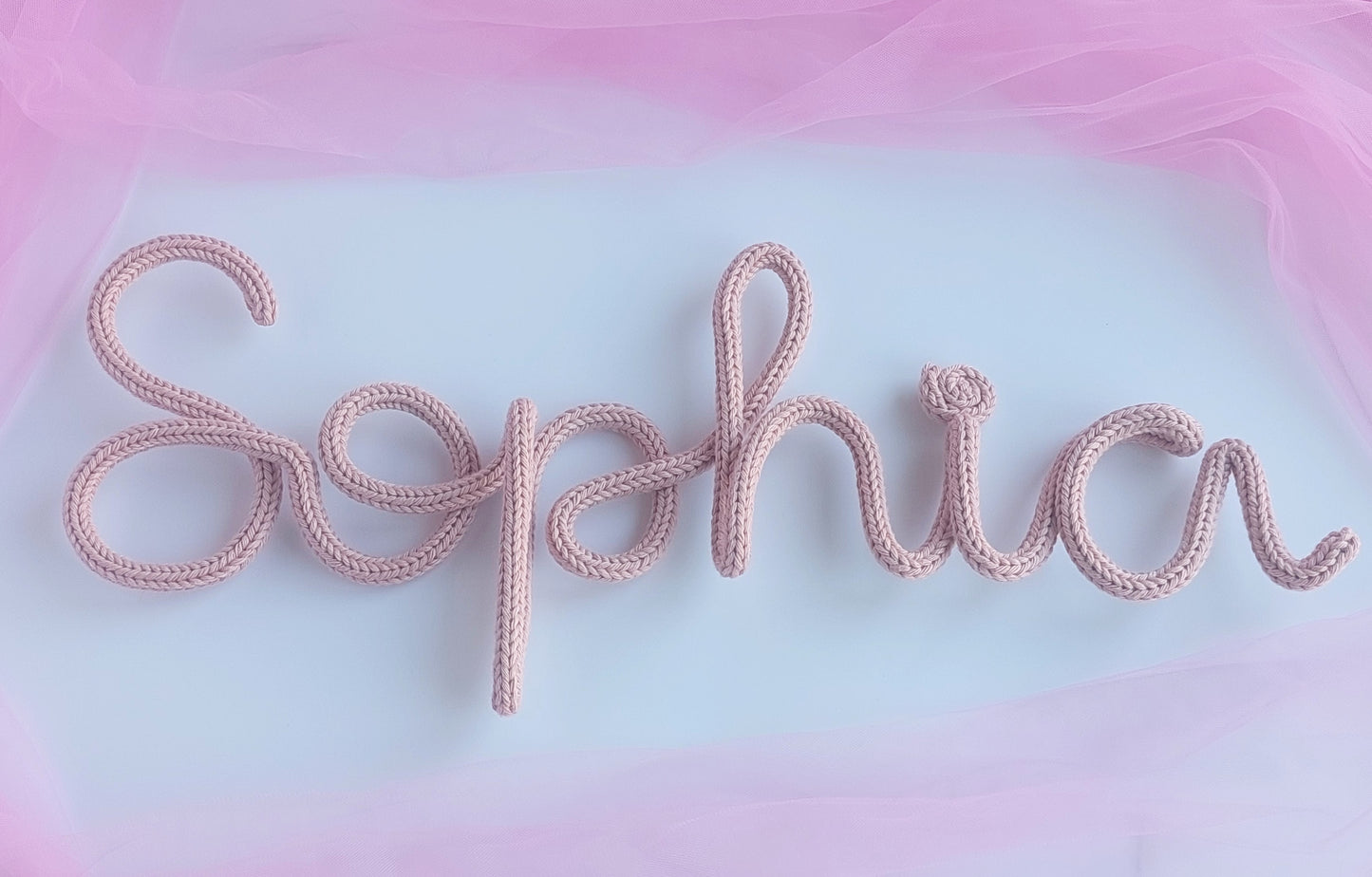 Knitted Wire Name or Word (Solid colour)