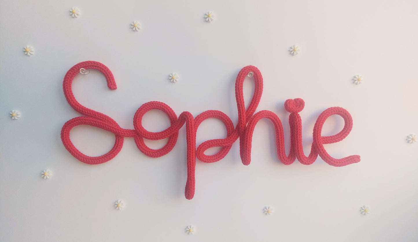 Knitted Wire Name or Word (Solid colour)