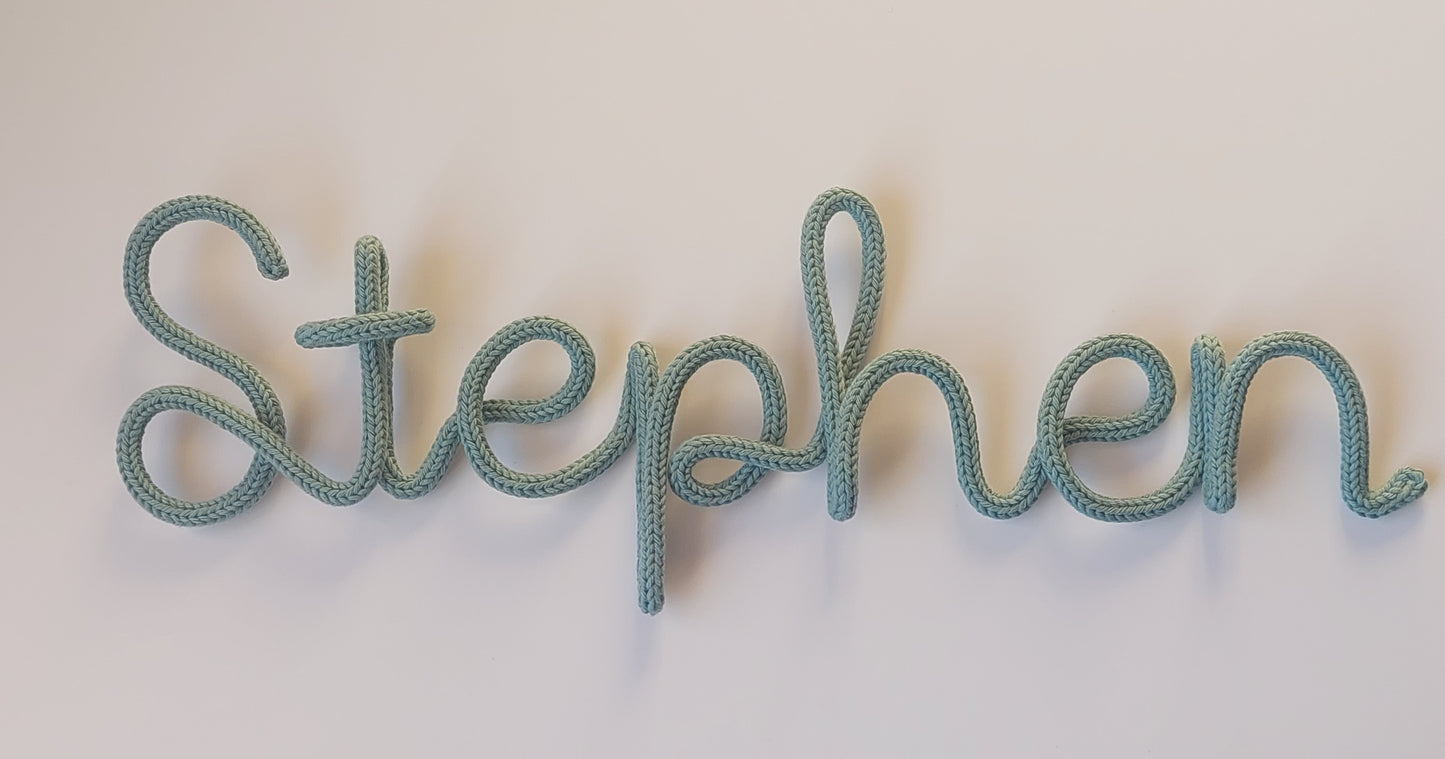 Knitted Wire Name or Word (Solid colour)