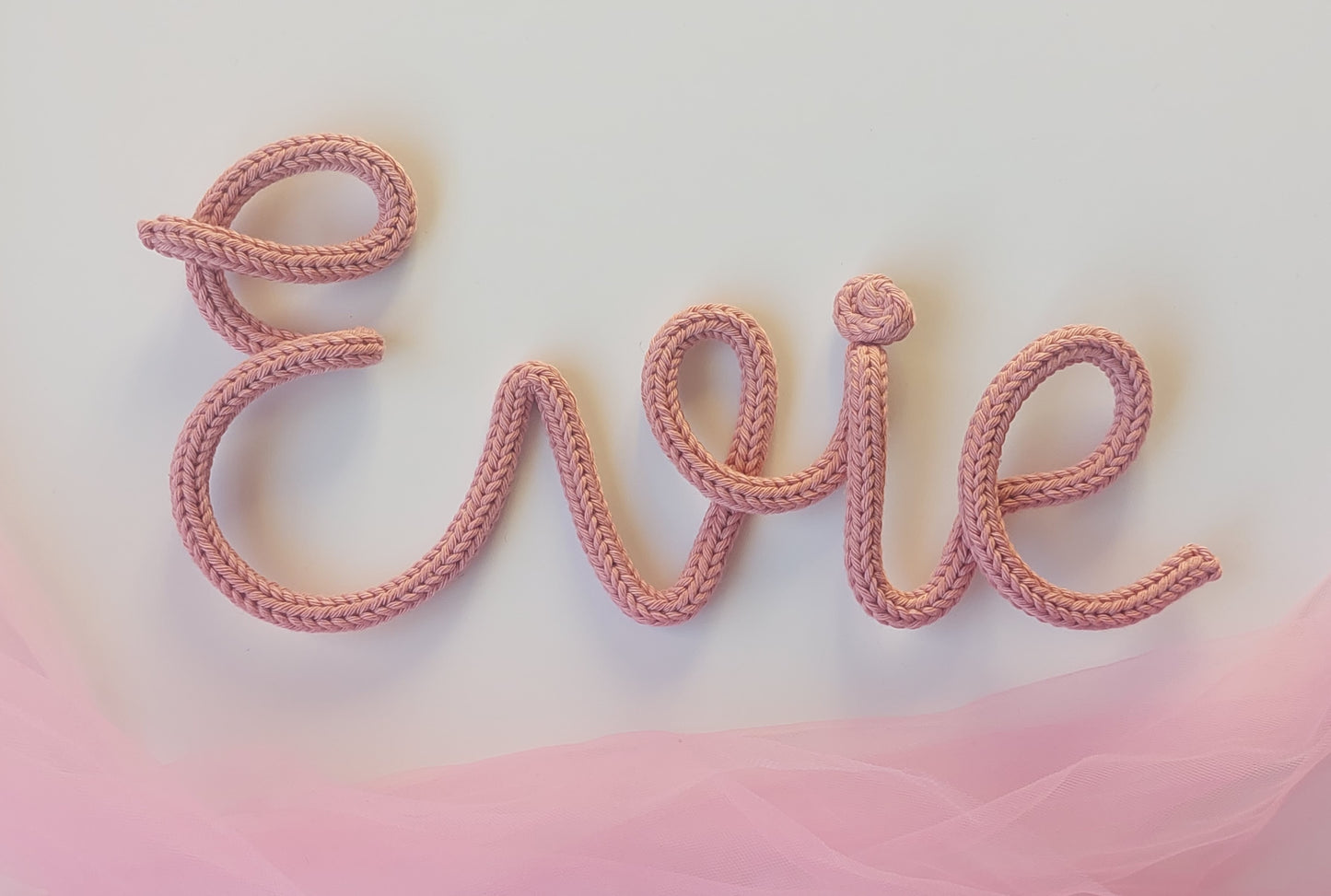 Knitted Wire Name or Word (Solid colour)