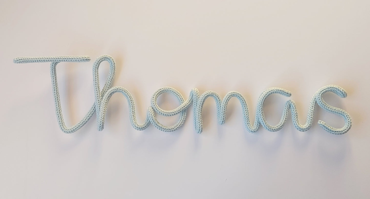 Knitted Wire Name or Word (Solid colour)