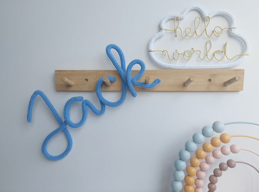 Knitted Wire Name or Word (Solid colour)