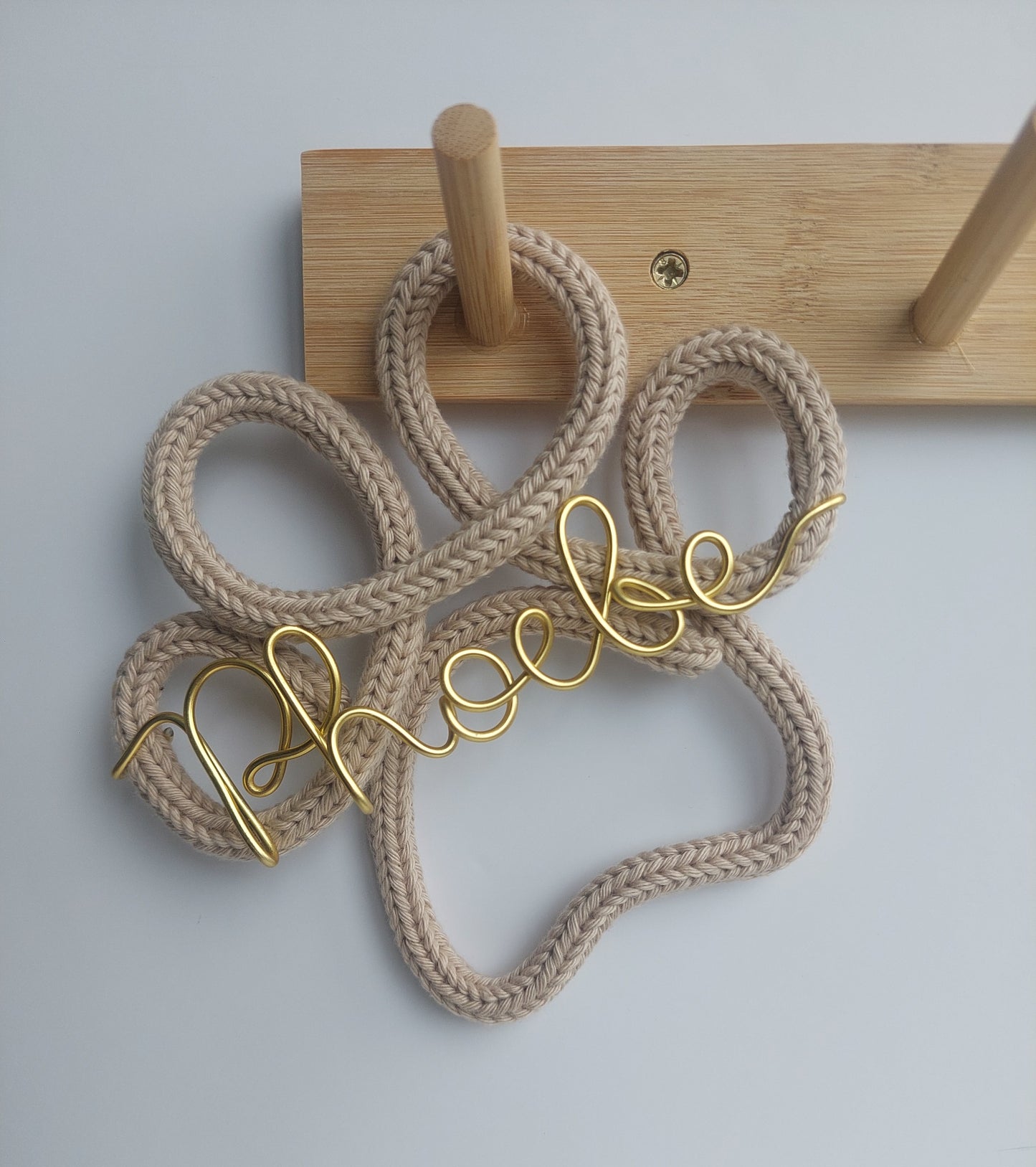 Knitted Wire Paw Print - Personalised