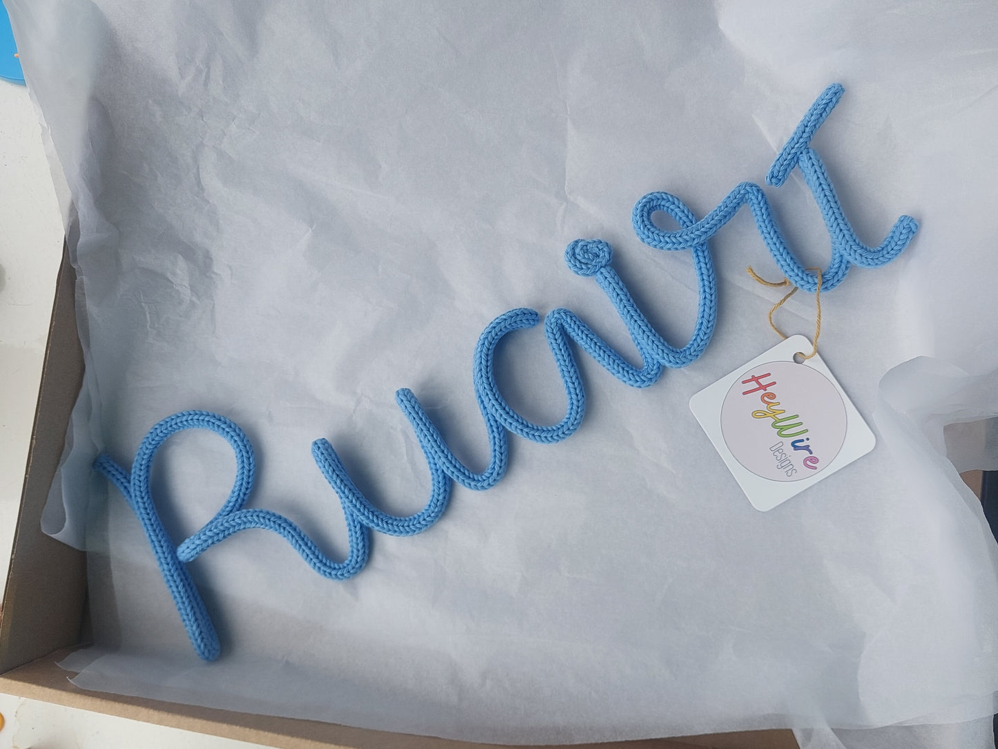 Knitted Wire Name or Word (Solid/One colour)