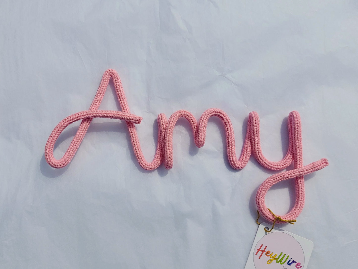 Knitted Wire Name or Word (Solid/One colour)